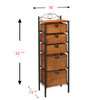 Iron/wicker Five Drawer Unit
