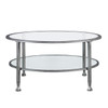 Jaymes Metal/glass Round Cocktail Table - Silver