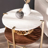 Ardmillan Round End Table W/ Faux Marble Top