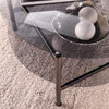 Glendwald Round Cocktail Table W/ Glass Top