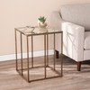 Nicholance Contemporary End Table W/ Glass Top