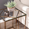 Nicholance Contemporary End Table W/ Glass Top