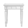 Glenview Glam Mirrored Square End Table - Matte Silver