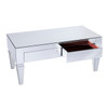 Darien Contemporary Mirrored Rectangular Cocktail Table