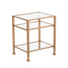 Jaymes Gold Metal And Glass End Table