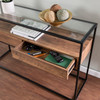 Olivern Glass-top Console Table W/ Storage