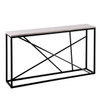 Arendal Faux Marble Skinny Console Table – Matte Black W/ White