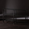 Metal/glass 3-tier Console Table - Distressed Black