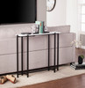 Helena Contemporary Narrow Mini Console Table - Black W/ White