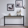 Darrin Narrow Long Console Table W/ Mirrored Top – Gunmetal Gray