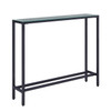 Darrin Narrow Mini Console Table W/ Mirrored Top – Gunmetal Gray