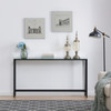 Darrin Narrow Long Console Table W/ Mirrored Top – Black