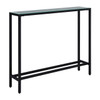 Darrin Narrow Mini Console Table W/ Mirrored Top - Black