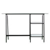 Avery Metal/glass Sawhorse/a-frame Writing Desk - Black