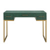 Carabelle Emerald And Gold Writing Desk W/ Drawers