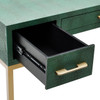Carabelle Emerald And Gold Writing Desk W/ Drawers
