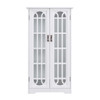 White Display Cabinet W/ Windowpane Glass Doors