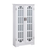 White Display Cabinet W/ Windowpane Glass Doors