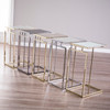 Colbi Mirror-topped C-table - Glam Style - Champagne W/ Antique Mirror