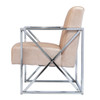 Ellison Velveteen Accent Chair – Champagne W/ Chrome