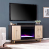 Wilconia Color Changing Fireplace W/ Media Storage And Carved Details