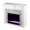 Bondale Color Changing Fireplace W/ Faux Stone Surround