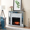 Trandling Mirrored Touch Screen Electric Fireplace W/ Faux Marble