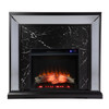 Trandling Mirrored Touch Screen Fireplace W/ Faux Marble