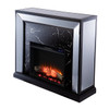 Trandling Mirrored Touch Screen Fireplace W/ Faux Marble