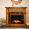 Cartwright Corner Convertible Touch Screen Electric Fireplace W/ Faux Stone Surround