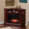 Claremont Electric Corner Touch Screen Fireplace W/ Storage- Cherry