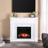 Highgate Faux Cararra Marble Touch Screen Electric Media Fireplace - White