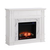 Highgate Faux Cararra Marble Touch Screen Electric Media Fireplace - White