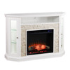 Redden Corner Convertible Touch Screen Electric Fireplace W/ Storage – White