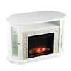 Redden Corner Convertible Touch Screen Electric Fireplace W/ Storage – White