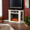 Claremont Smart Corner Fireplace W/ Storage - Ivory