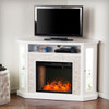 Redden Corner Convertible Smart Fireplace W/ Storage – White