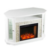 Redden Corner Convertible Smart Fireplace W/ Storage – White