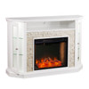 Redden Corner Convertible Smart Fireplace W/ Storage – White