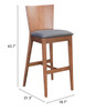 Ambrose Bar Chair (set Of 2) Walnut & Gray