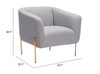 Micaela Arm Chair Gray & Gold