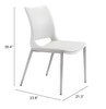 Ace Dining Chair (set Of 2) White & Silver