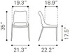 Ace Dining Chair (set Of 2) White & Silver