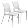 Ace Dining Chair (set Of 2) White & Silver