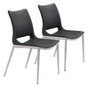 Ace Dining Chair (set Of 2) Black & Silver