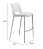 Ace Bar Chair (set Of 2) White & Silver