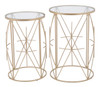 Set Of 2 Hadrian Side Tables Gold & Clear