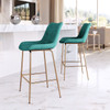 Tony Counter Chair Green & Gold