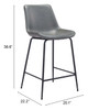 Byron Counter Chair Gray