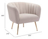 Deco Accent Chair Beige & Gold